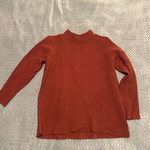 Rust Mockneck Crew Sweater